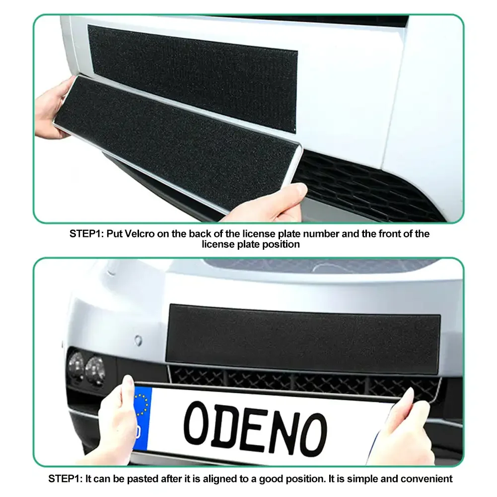 Frameless Black Weather-Proof License Plate Holder Set - 2 Pack