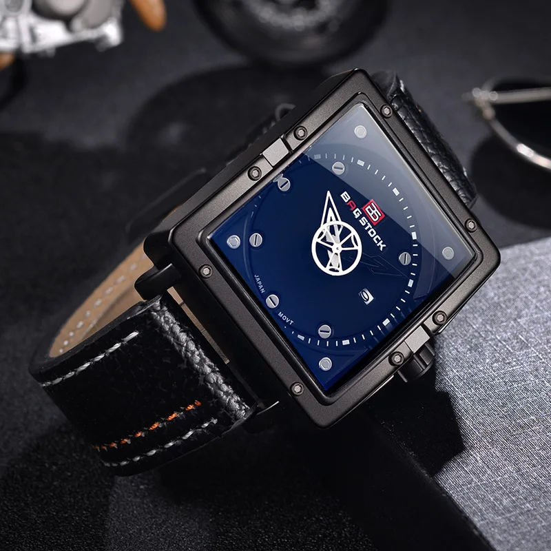 ZH11 Fashion Trendy Men's Watch Belt Waterproof Square Quartz