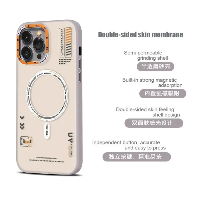 Matte Magnetic Phone Case with Frosted Back and Metal Lens Frame