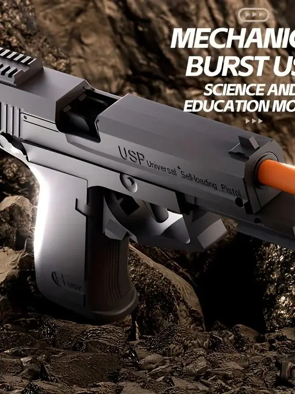 Soft Bullet Gun Toy Pistol with 100 Bullets, 12 Shells, and 2 Magazines New Toy Gun Pistol Hollow Hanging Machine, Toy Foam Blas