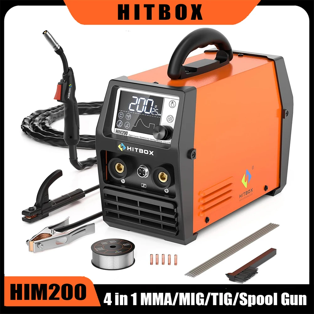 HITBOX Spool Gun – 140A MIG Welding Gun With 10ft Cable, Euro Connection, Compatible With HITBOX HBM145 Welder