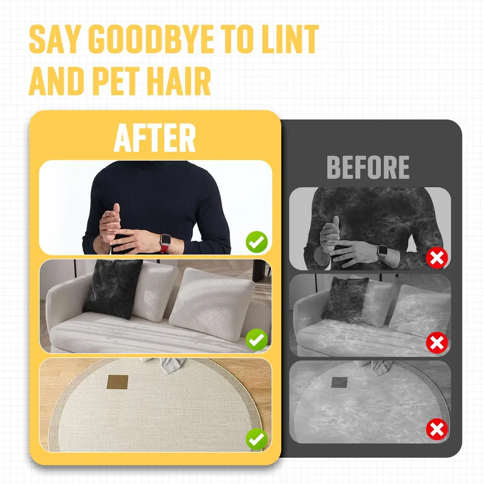 Pet Remover Brushing Gloves – Remove Fur From Clothing, Furniture, Car Seats, Bedding & Uphstery Lint Hair Grooming_voghion.com