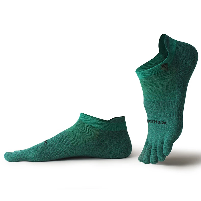 1 Paar Coolmax Bootssocken für Herren, einfarbig, atmungsaktive Baumwolle, schnell trocknend, schweißableitend, Elastizität, Fünf-Finger-Radsocken – Detail 1