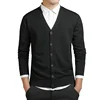 New 100% Cotton Sweater Men Long Sleeve Cardigan Mens V-Neck Sweaters Loose Solid Button Fit Knitting Casual Style Clothing 5
