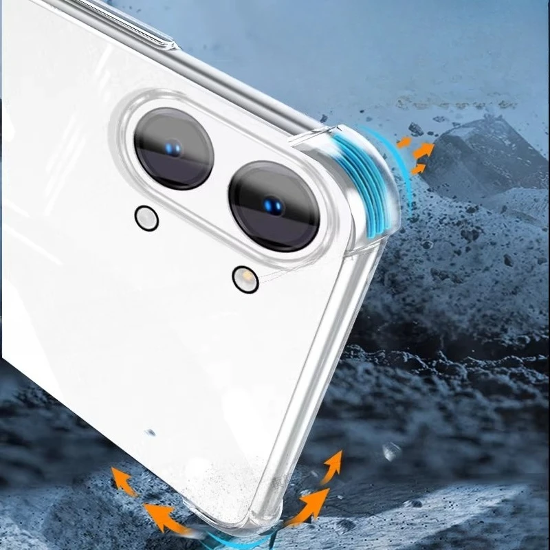Magnetic Ring Holder Clear TPU Shockproof Phone Case with Soft Silicone Bumper