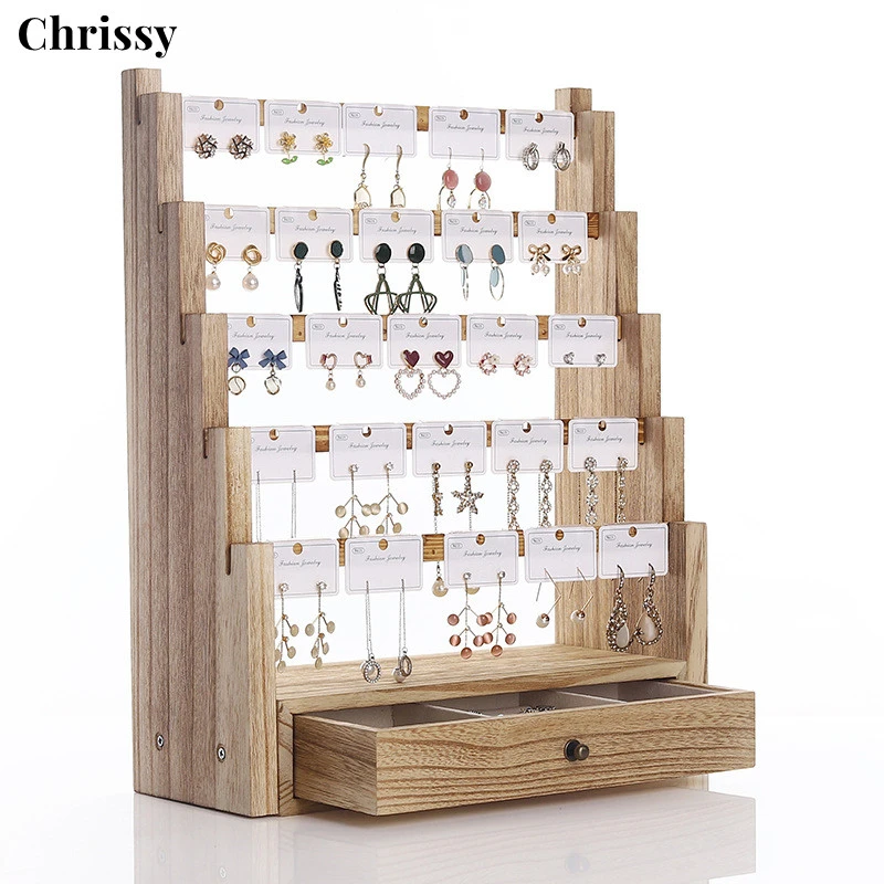 Jewelry Box 5 Layer Jewelry Organizer Rustic Wooden Jewelry Boxes for