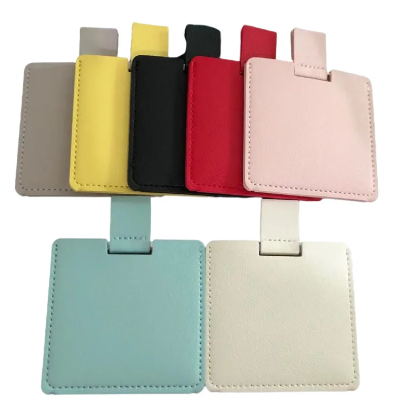 

1 PC Portable Mini Shatter Proof Card Style Pocket Cosmetic Mirror PU Leather Cover Stainless Steel Unbreakable Makeup Mirror