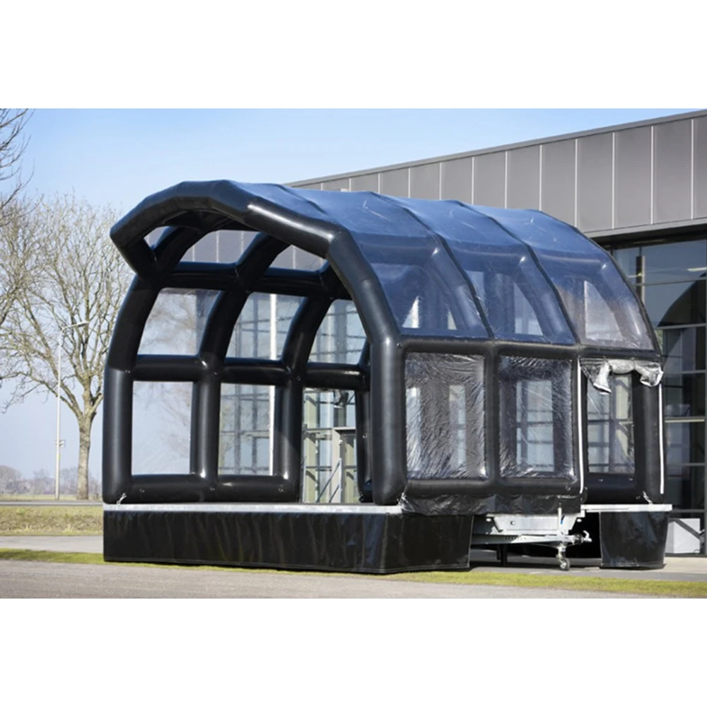 airtight outdoor portable transparent inflatable stage cover, commercial inflatable stage tent