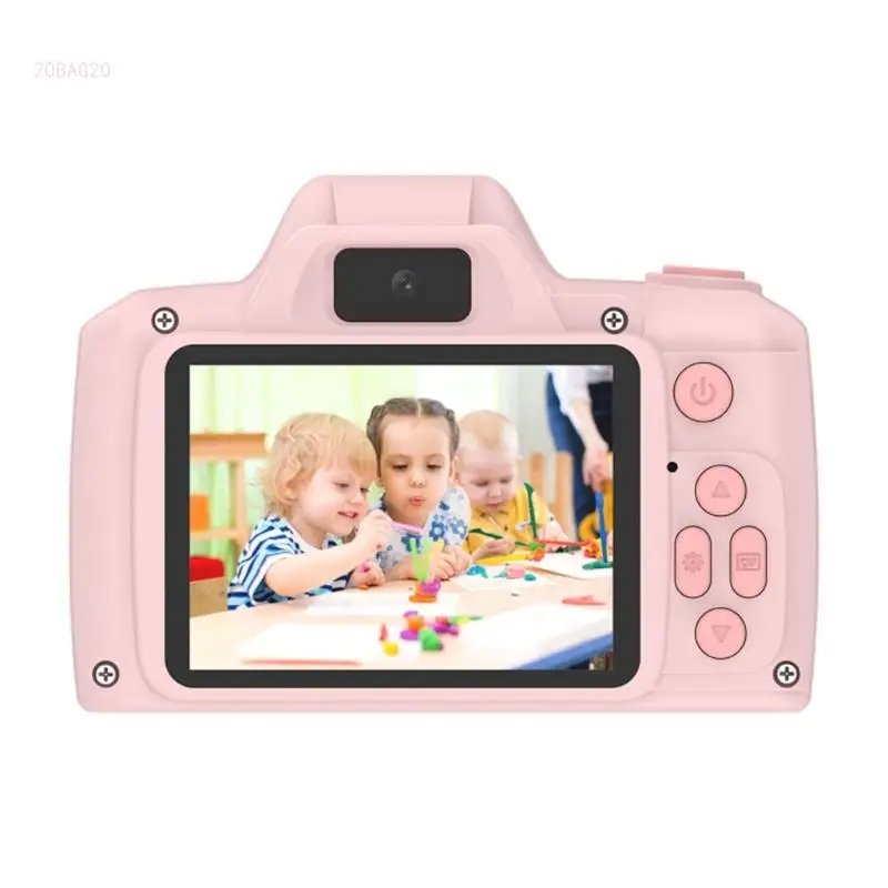 Kids Camera with Long Lens and 2.4" Large Screen Children Video Recorder 4800W Front Rear Camera Birthday Gift