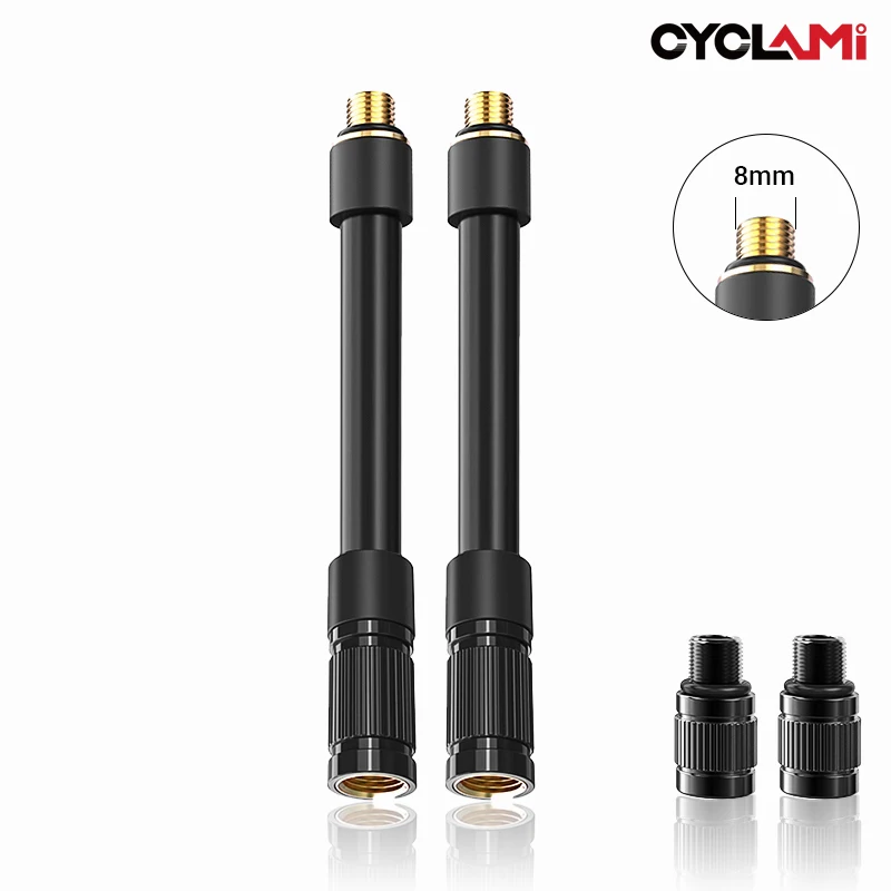 8mm Bicycle Air Pump Extension Tube and Hose Connector with Tire Inflator Nozzles
