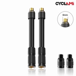 8mm Bicycle Air Pump Extension Tube and Hose Connector with Tire Inflator Nozzles (2 PCS)