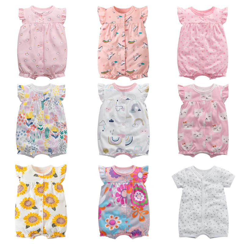 Summer Bodysuit for Newborn Baby Romper Boys Girls Clothes 100% Cotton Pure Baby Bodysuits Soft Short Sleeve Toddler Jumpsuit 1