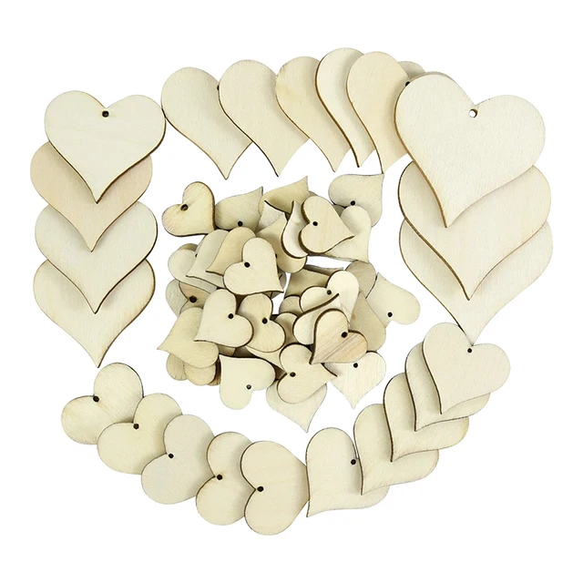 10/50/100pcs Heart Shaped Unfinished Wooden Cutout Circles Chips Wood Craft  for Board Game Pieces Arts & Crafts Ornaments Decor - AliExpress