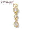 18K Gold Plated Brass with Zircon Charms For Jewelry Making,Long Pendants Charm For Necklaces Accessories,Earrings Findings