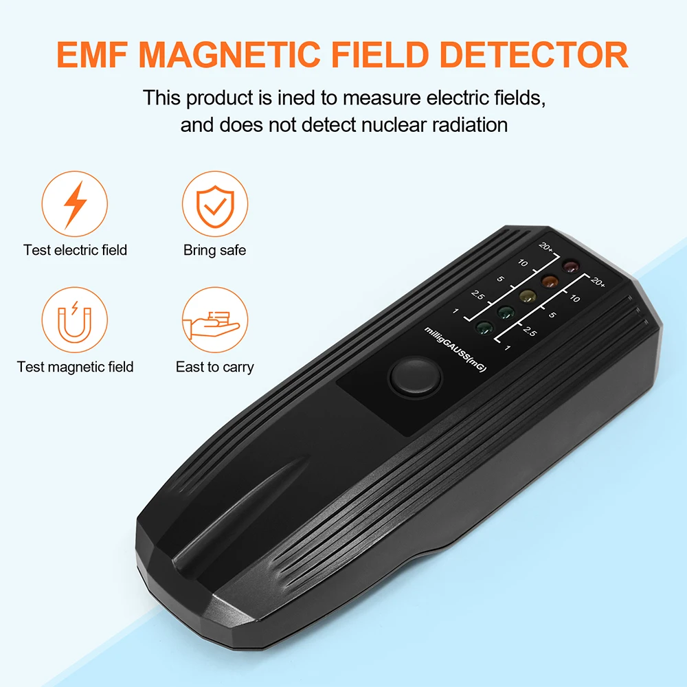 EMF Instrument 5 LED Indicators Portable Tester High Precision Battery Powered Electromagnetic Field Radiation Detector