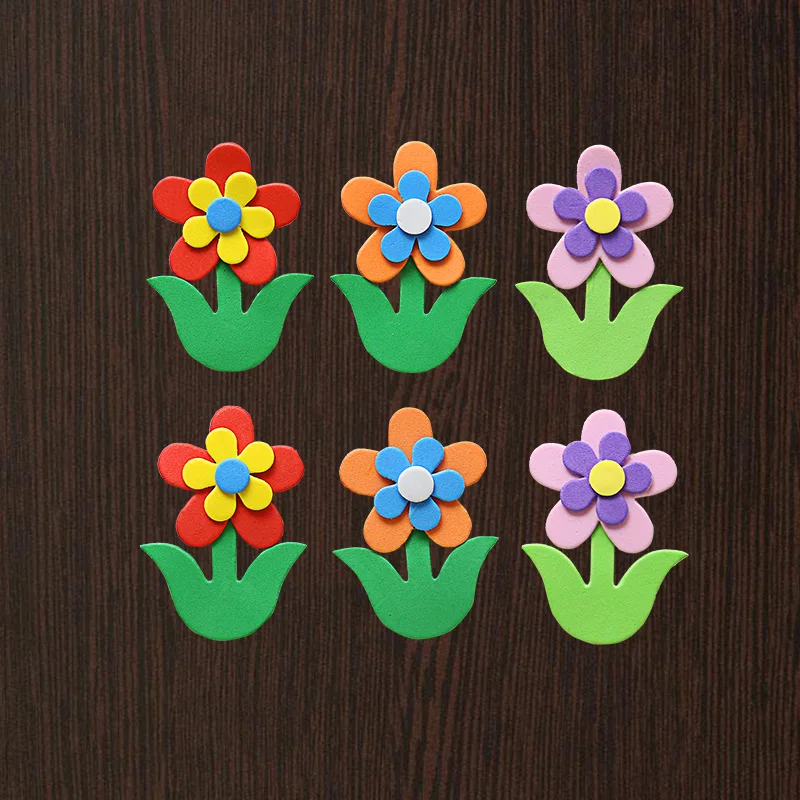 

flower foam stickers Spring easter decorative Kindergarten classroom baby rooms children nursery wall decoration Kids DIY toys
