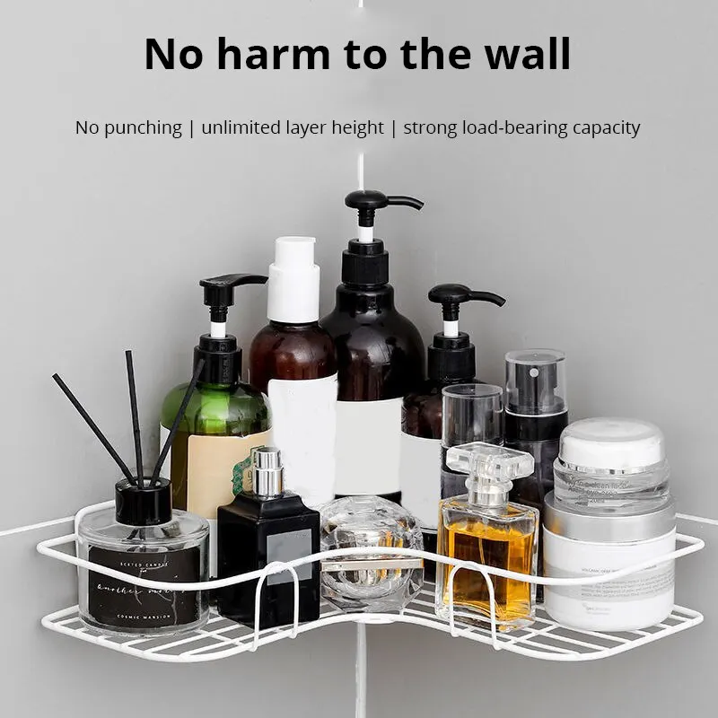Iron Triangle Rack For Kitchen Bathroom Storage Rack Thickened Love Corner Rack Storage Rack Durable 2