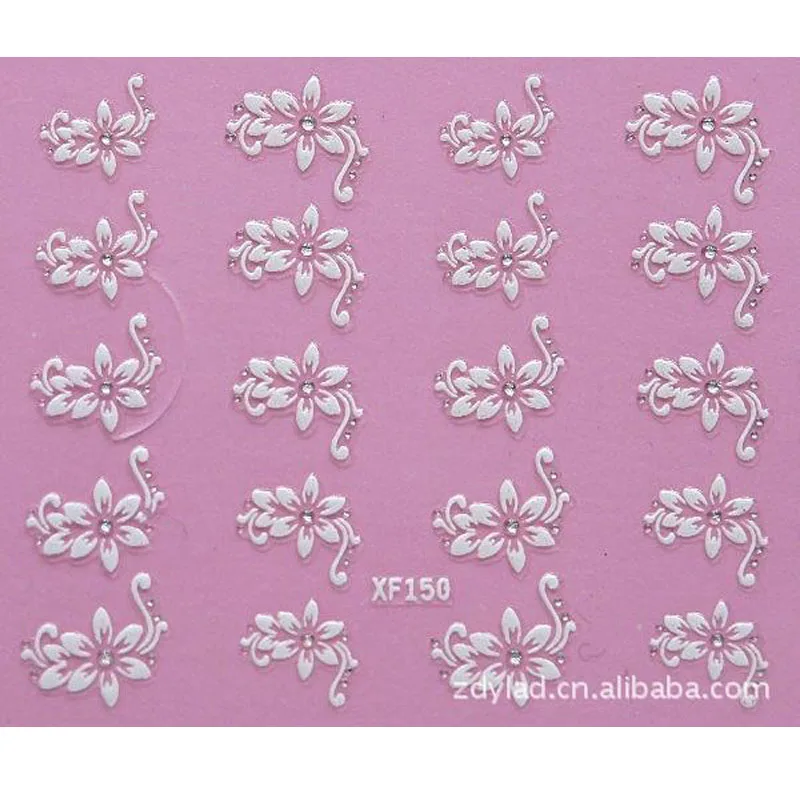 3D DIY Flower Design Water Transfer Nails Art Sticker Lady Women Manicure Tools Nail Wraps Decoration Decals