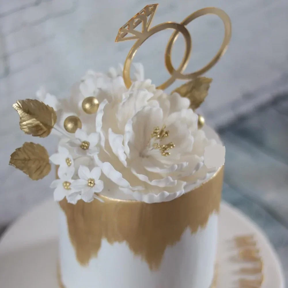 Cake Topper Diamond Ring Acrylic Wedding Cake Decoration