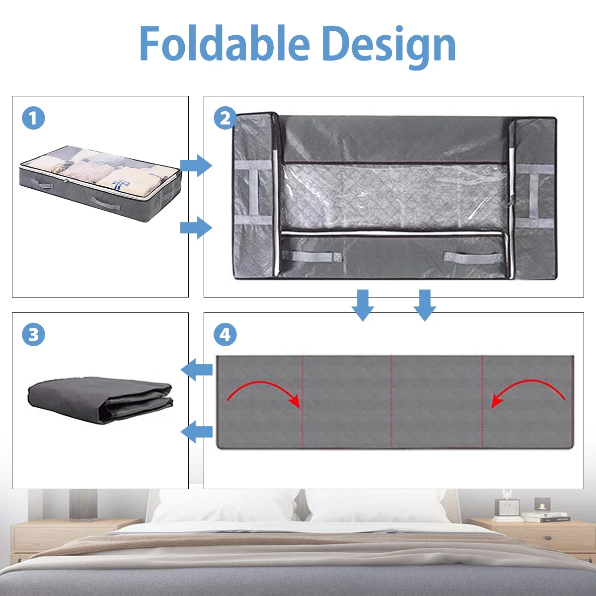Household Bed Bottom Storage Box Collapsible Non-woven Moisture-proof Clothing Quilt Toy Blanket Storage Box Organizer Bag Bag 5