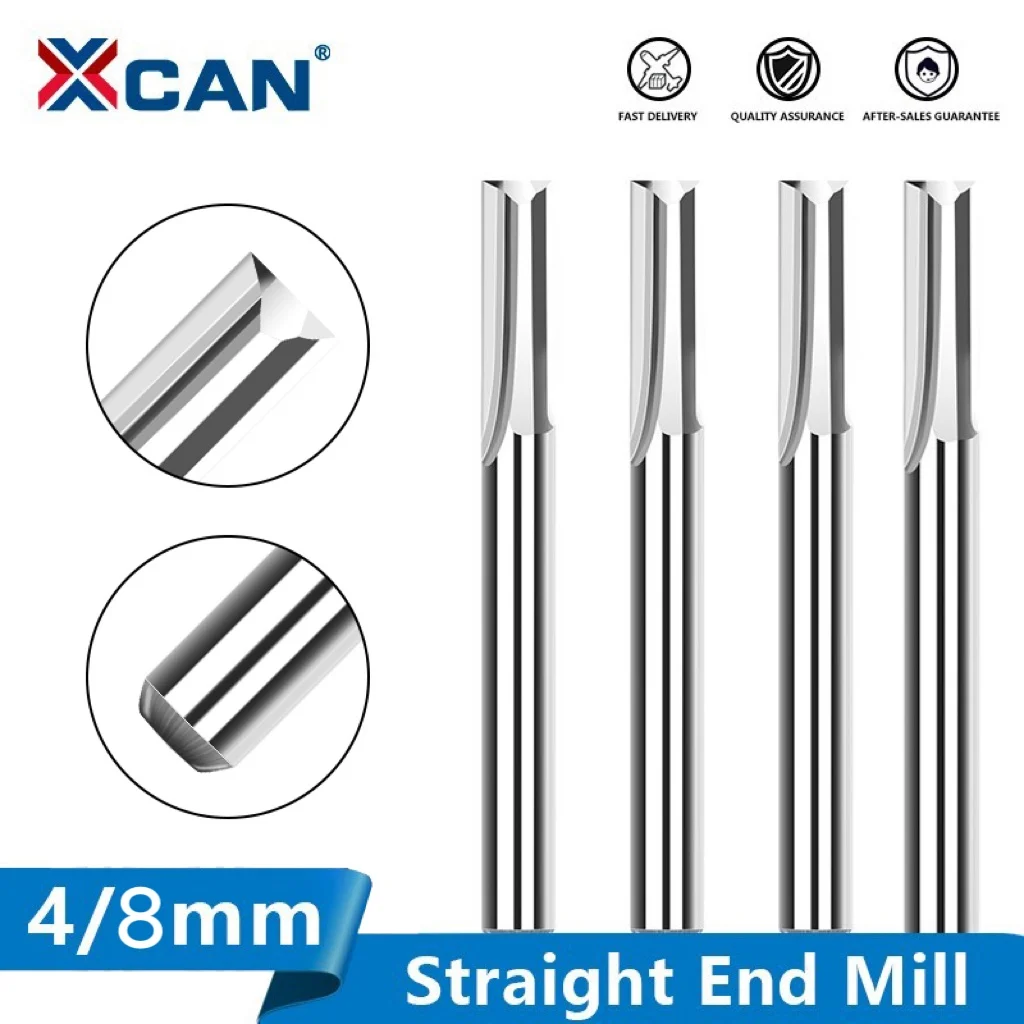XCAN Frez 4mm/8mm Trzpień 2-ostrzowy Frez palcowy z prostym