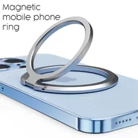 360 Metal Magnetic Mobile Phone Ring Holder Grip Adjustable Stand for Magsafe Support IPhone Samsung Foldable Mac Safe Bracket 5