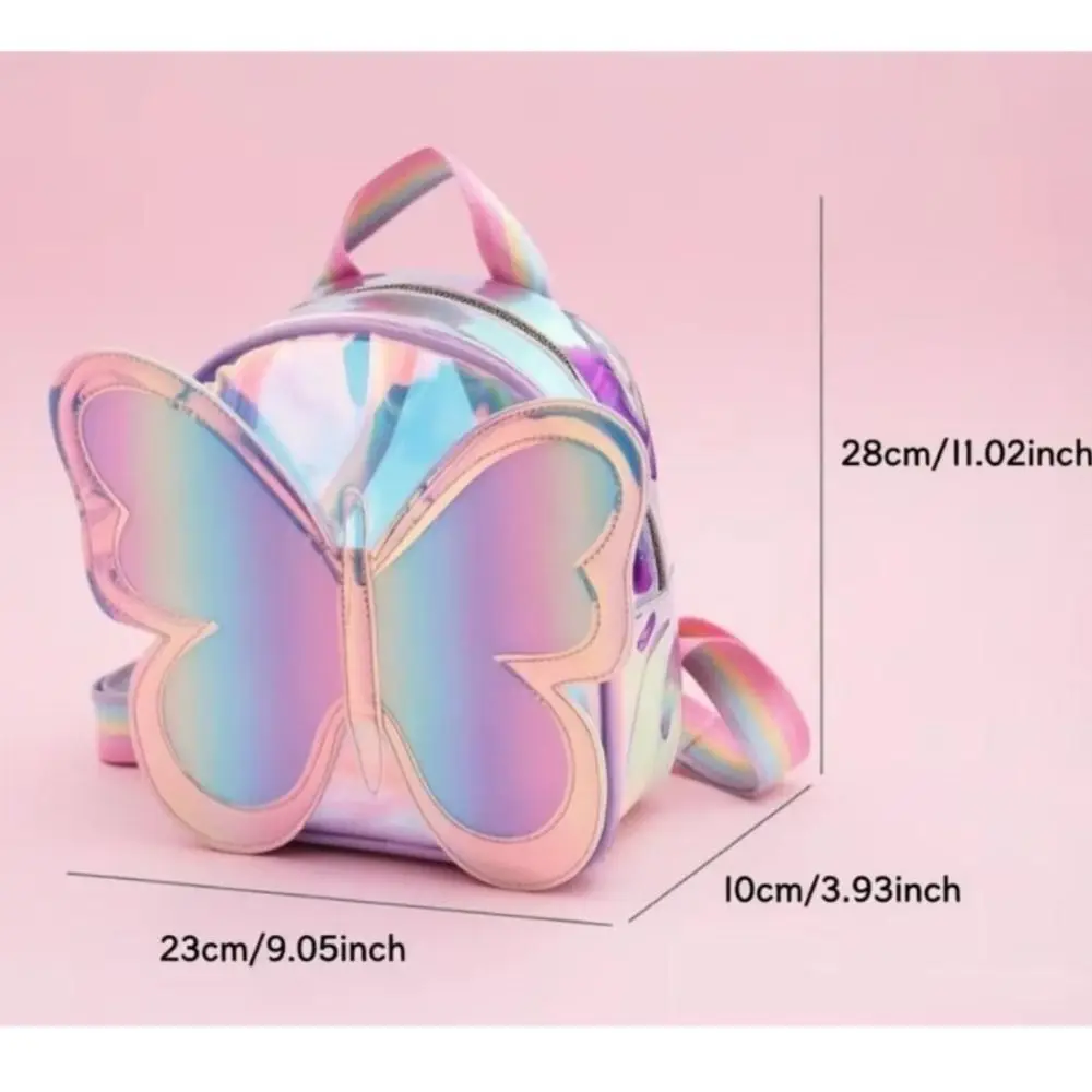 New Laser Butterfly Design Girls Backpack Cute Fashion Kids Backpack Lightweight Large Capacity Kindergarten Backpack 6