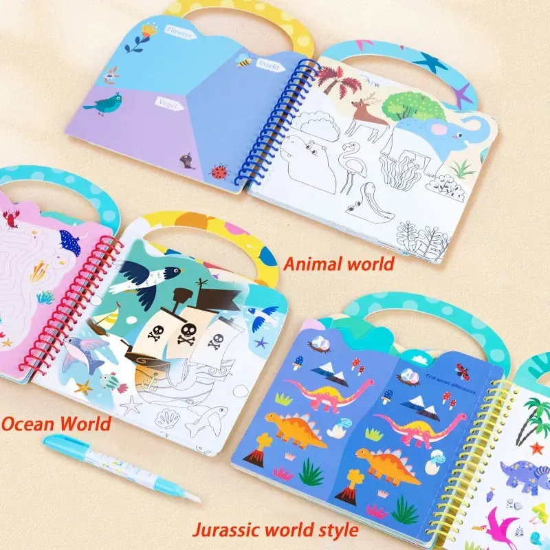 Children Early Education Water Drawing Book Magical Pen Reusable