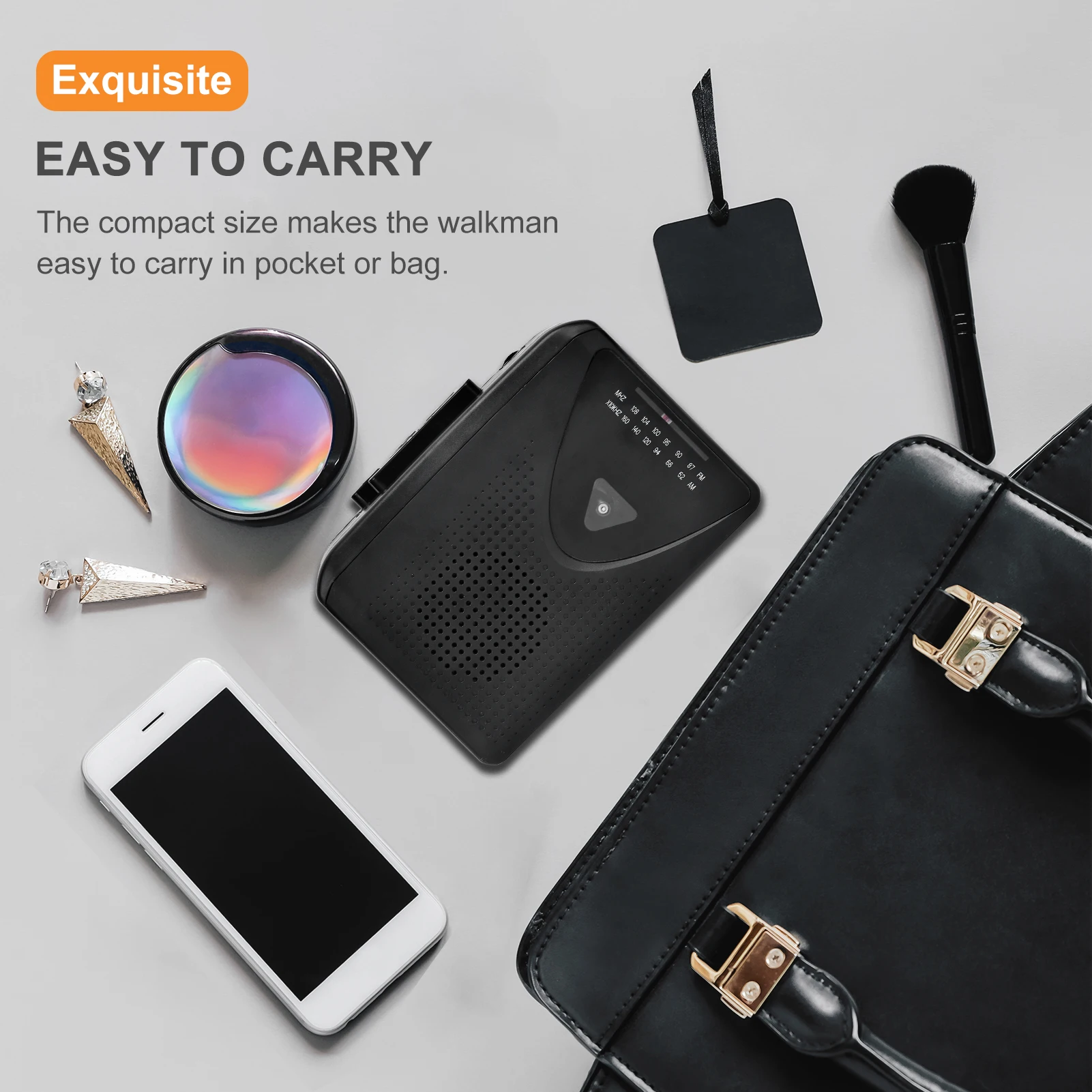 Portable Cassette Tape Player Built-in Speaker Personal Walkman AM/FM Radio with 3.5mm Eeadphone Jack Stereo Tape Music Player cassette player