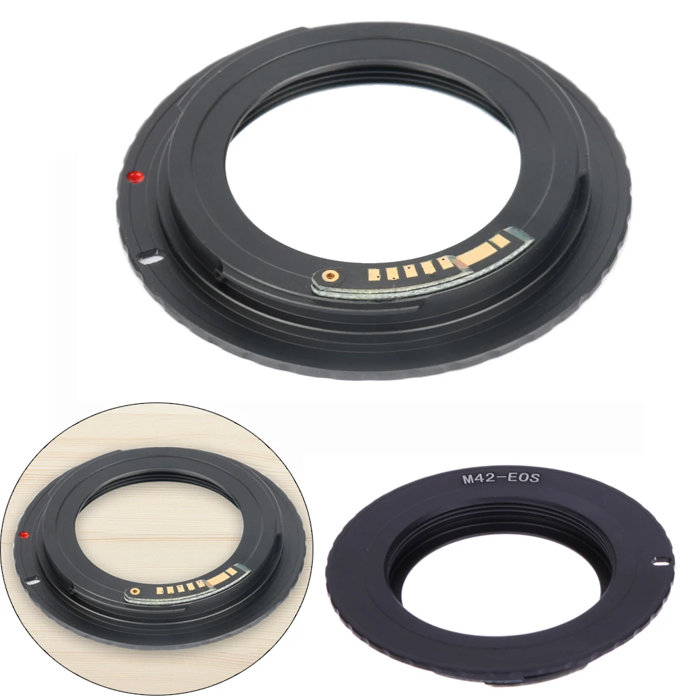 Black Metal AF Confirm M42 Mount Lens Adapter for Iconic Brand EOS 1200D 400D 450D 500D 550D 600D 20D 30D 40D 50D 60D 7D 5D Rebel T1i