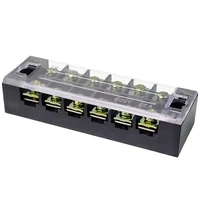 1PCS TB2506 Dual Row Thick Copper Screw Terminal Block Flame Retardant Grounding Strip Wire Connector Durable 600V 25A 5