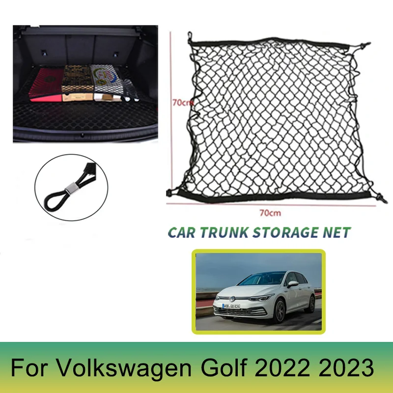 

Внутренняя деталь 70x70 см для Volkswagen VW Golf Mk8 2022 2023, прочная нейлоновая сетка для груза, внешняя эластичная деталь автомобильного аксессуара