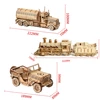 3D Puzzles Movable Classic Steam Train,Car,Jeep,Truck Assemble DIY Toys Gift for Child Adults Wooden Model Building Blocks Kits 6