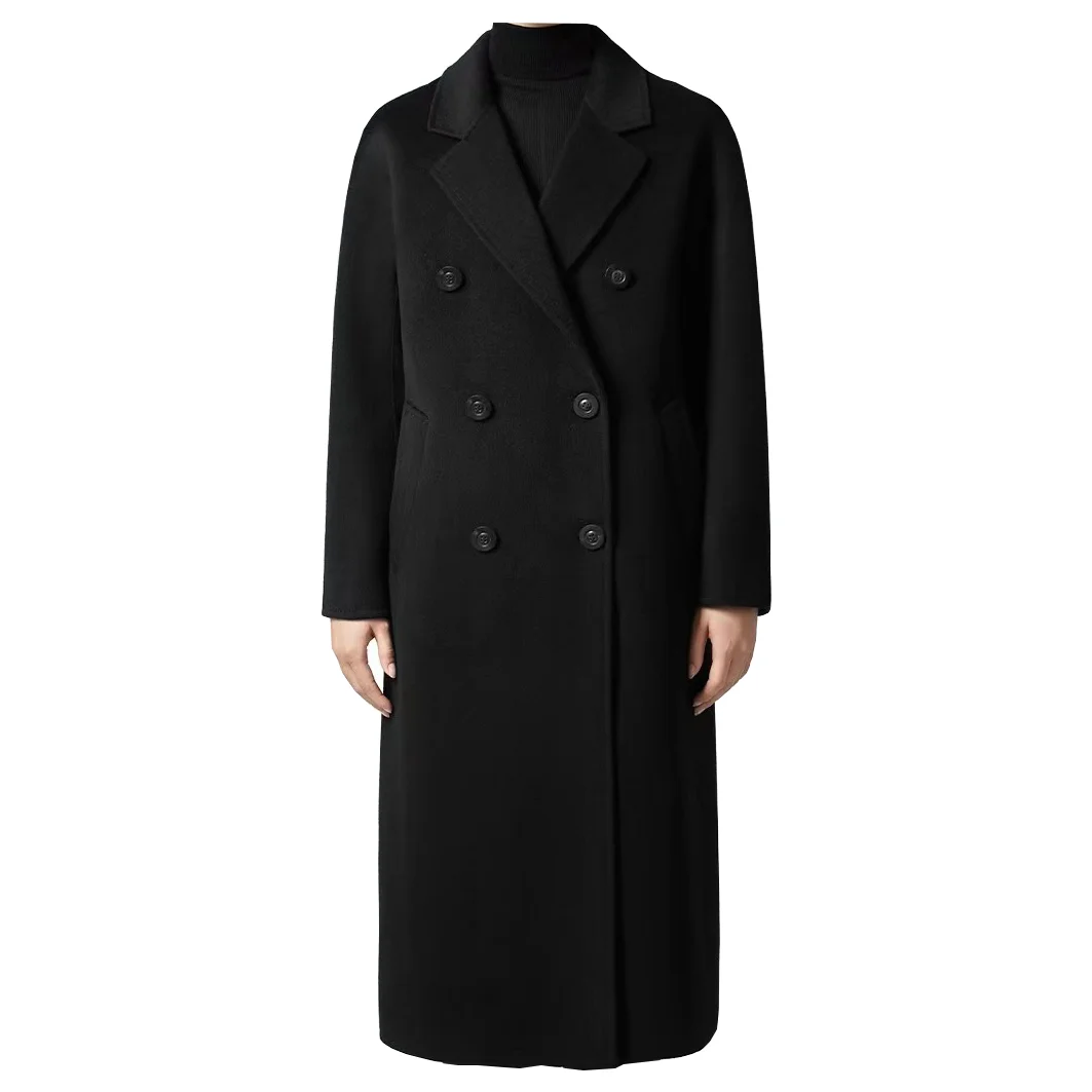

101801 Coat 10% Cashmere 90% Australian Wool High Quality Double sided Cashmere Coat Long Style Slim and Commuting Style