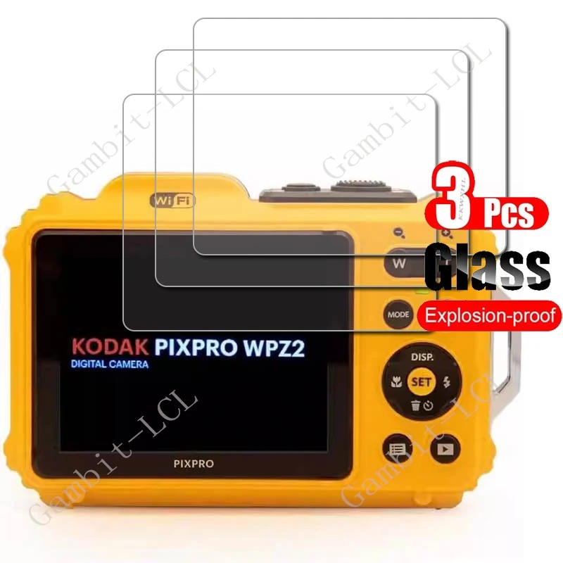 1/3 pièces 9H HD verre trempé pour KODAK PIXPRO WPZ2 2.7 "PENTA WG-1000 PIXPROWPZ2 caméra LCD protecteur d'écran