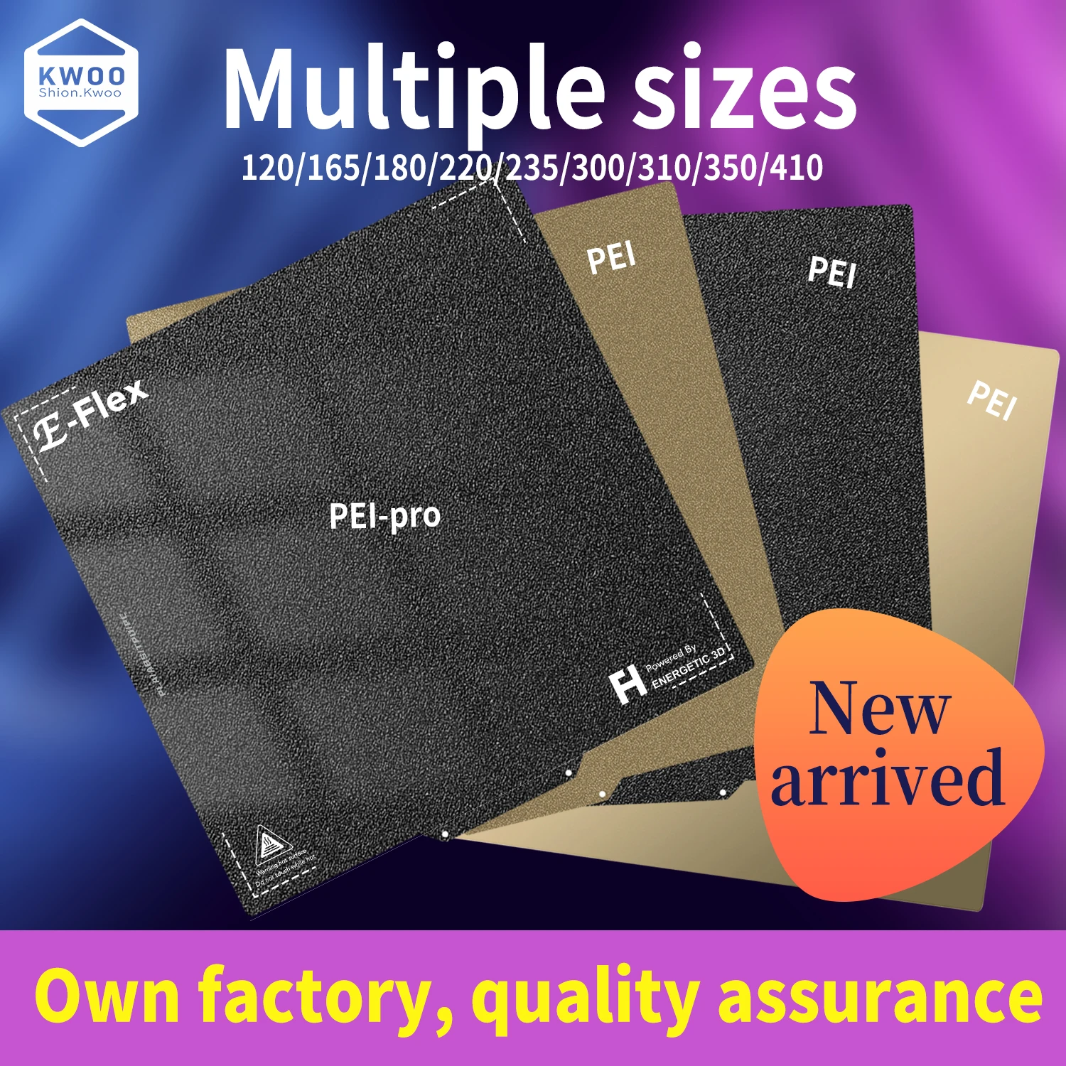 Upgraded PEI Flexible Spring Steel Sheet Build Plate Texture/Smooth 180/220/235/310/350