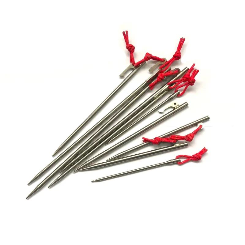 TitaniumAlloyHighStrengthCanopyTentPegsStakesNailsforOutdoor