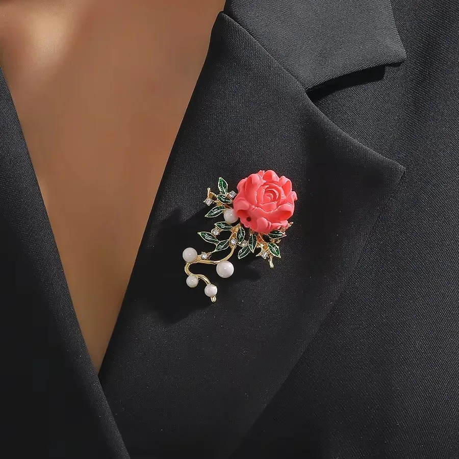 Flower Brooches Rose Peony Lily Iris for Women Men