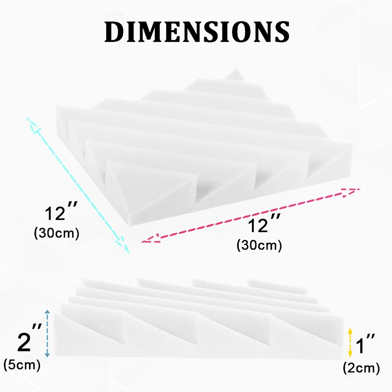 Acoustic foam panels 6/12/24 Pcs Acoustic Treatment Foam studio acoustic foam panels sound equipment home music accessories isolation wall pad