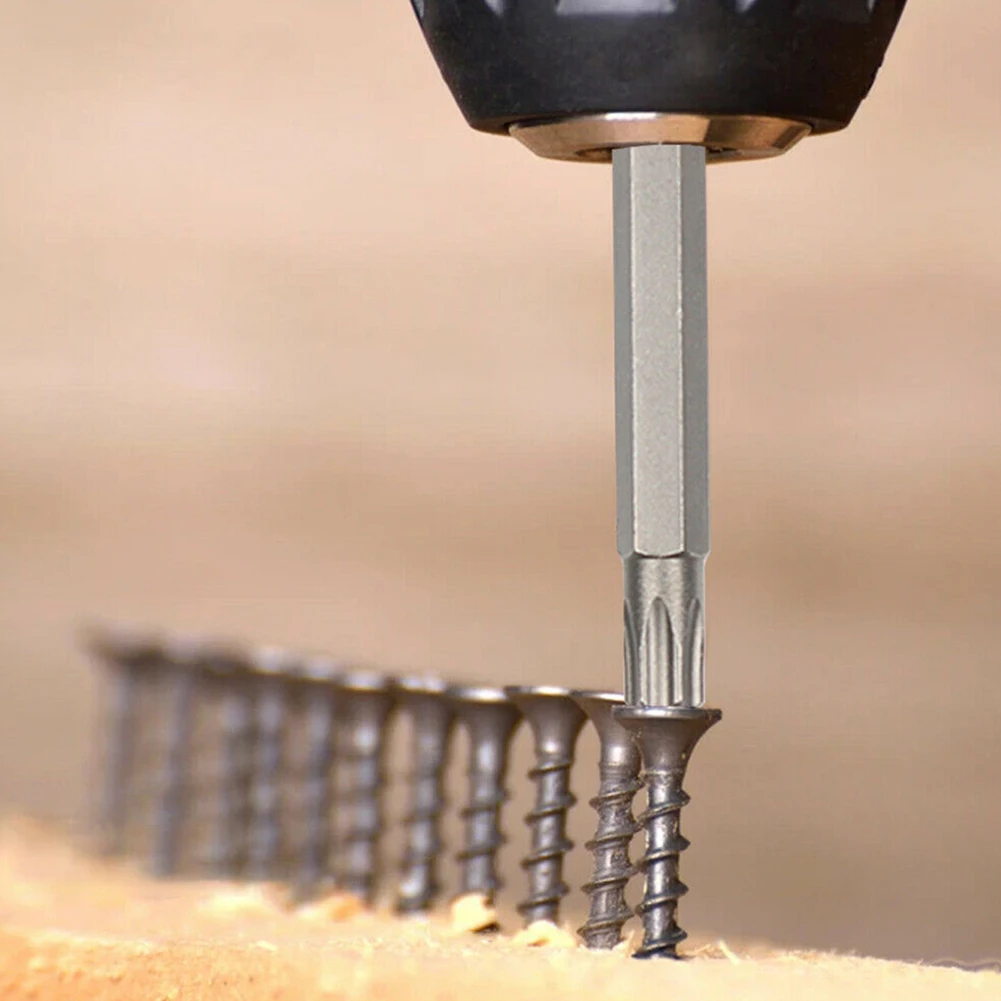 

Durable Screwdriver Bits 60HRC Torx 75mm T9 Alloy Steel Electric Drill Hand Screwdrivers Hex Magnetic Head Solid