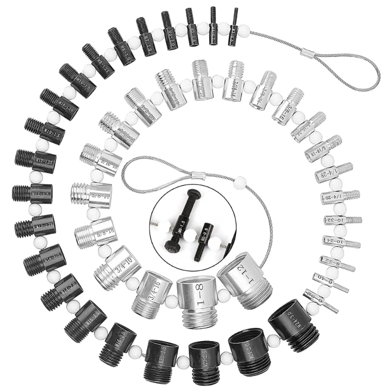 

Thread Checker 44 Male/Female Gauges Nut Screw Thread Checking Checker Lightweight Inspection Measuring Tool A0KF