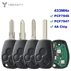YOCASTY 3 Buttons Remote Control Key Fob For Renault Trafic Vivaro Primastar Movano Dacia Twingo 433MHz PCF7946 PCF7947 4A Chip
