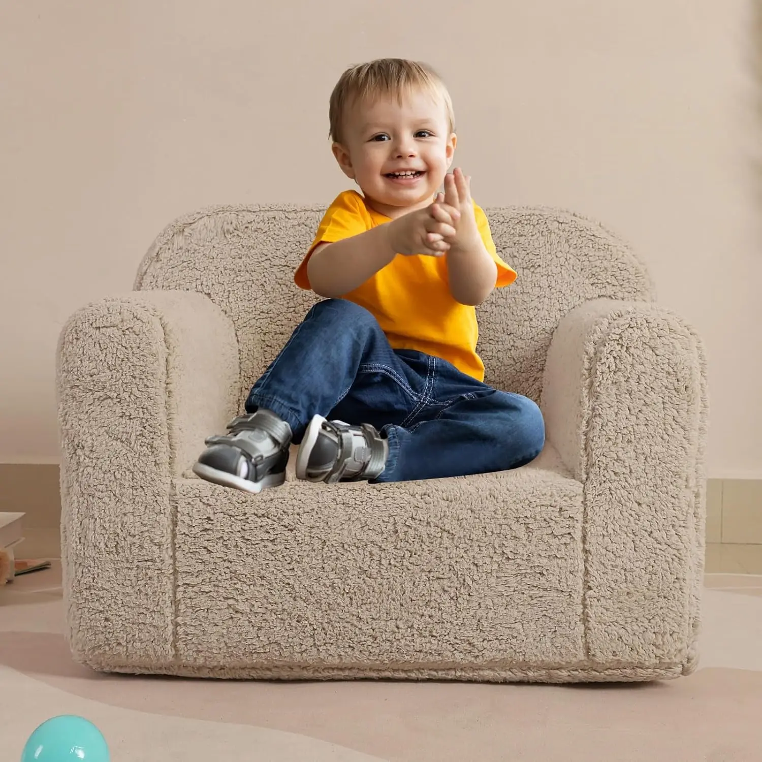 Cuddly Toddler Foam Chair for Boys and Girls, Light Grey 6