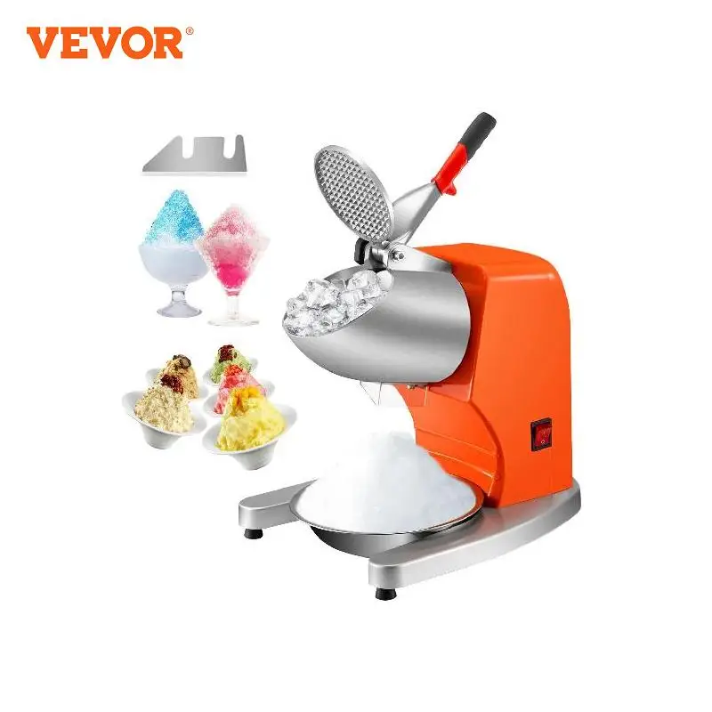 Vevor Electric Ice Shaver Crusher Macchina Per La Produzione Di Coni Da Neve Con Doppie Lame In Acciaio Inossidabile Macchina Per Il Ghiaccio Tritato 