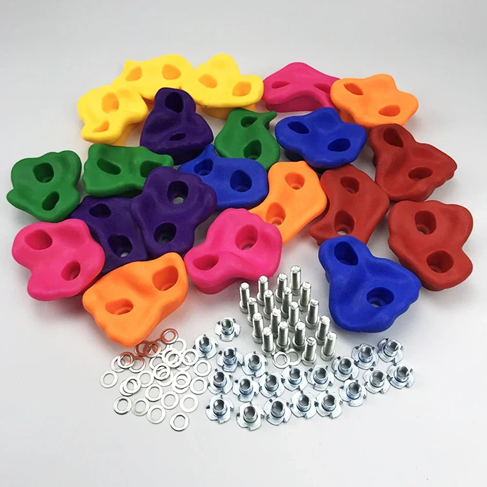 Rock Climbing Holds Wood Wall Kids Climbing Stones Toys Playground Game Hand Feet Hold Grip 10pcs/set For Kids