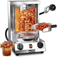 Shawarma Grill Machine, Gas Vertical Rotisserie with 2 Burners for Home, Countertop Rotating Doner Kebab Oven Broiler Gyro Maker 1