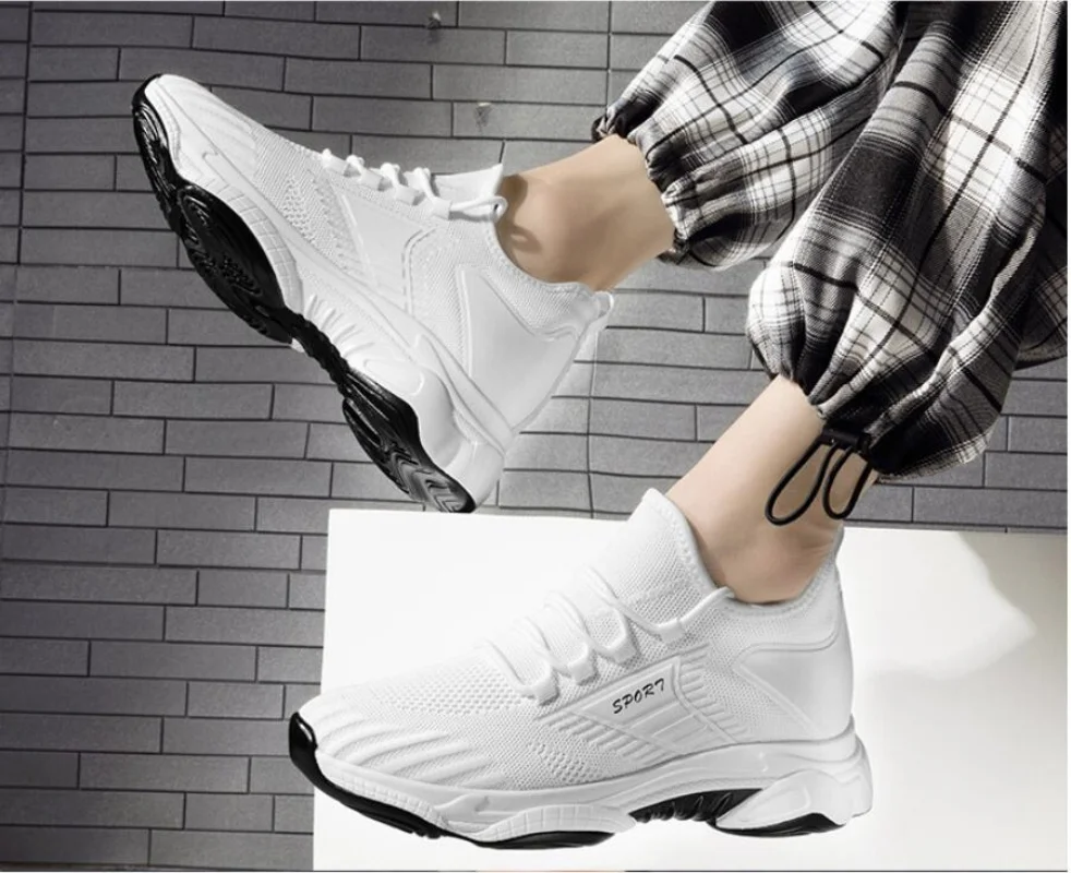 Herren Mesh Sneaker Mit Höhenvergrößerung Für Mehr Körpergröße_voghion.com
