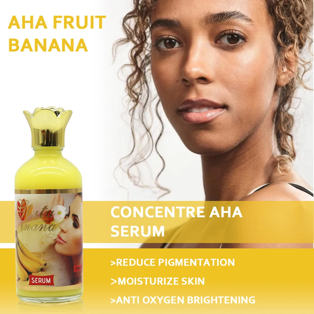 5D Gluta Banana Whitening Eliminating Dark Spots Pimples Dark Circle Kojic Acid Serum Face Whitening Serum Fruit Facial Serum