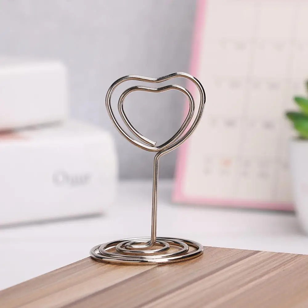 Metallic Place Card Photos Clips Desktop Decoration Paper Clamp Stand Table Numbers Holder Wedding Supplies