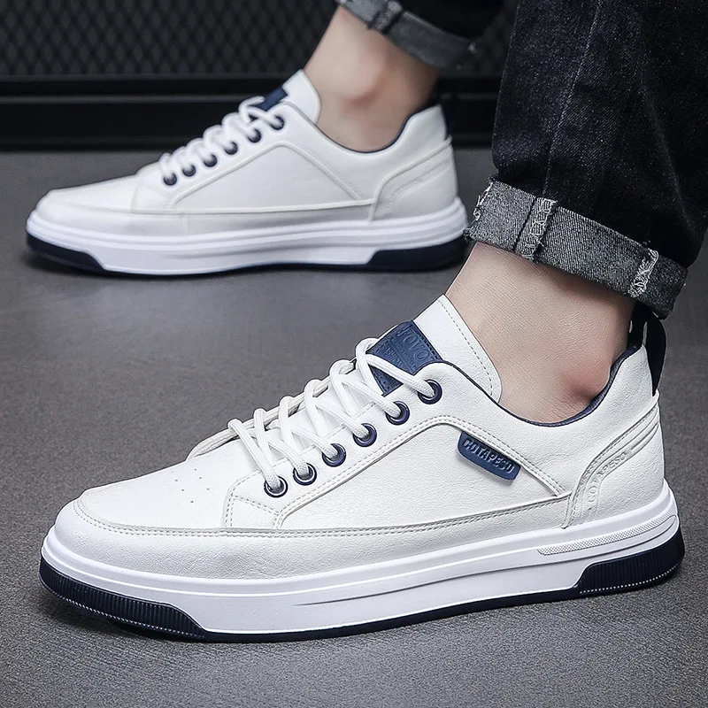 

Fashion Casual Leather Shoes for Men Flats Black Shoes Brand White Male Sneakers Office Work Shoes Zapatillas De Hombre